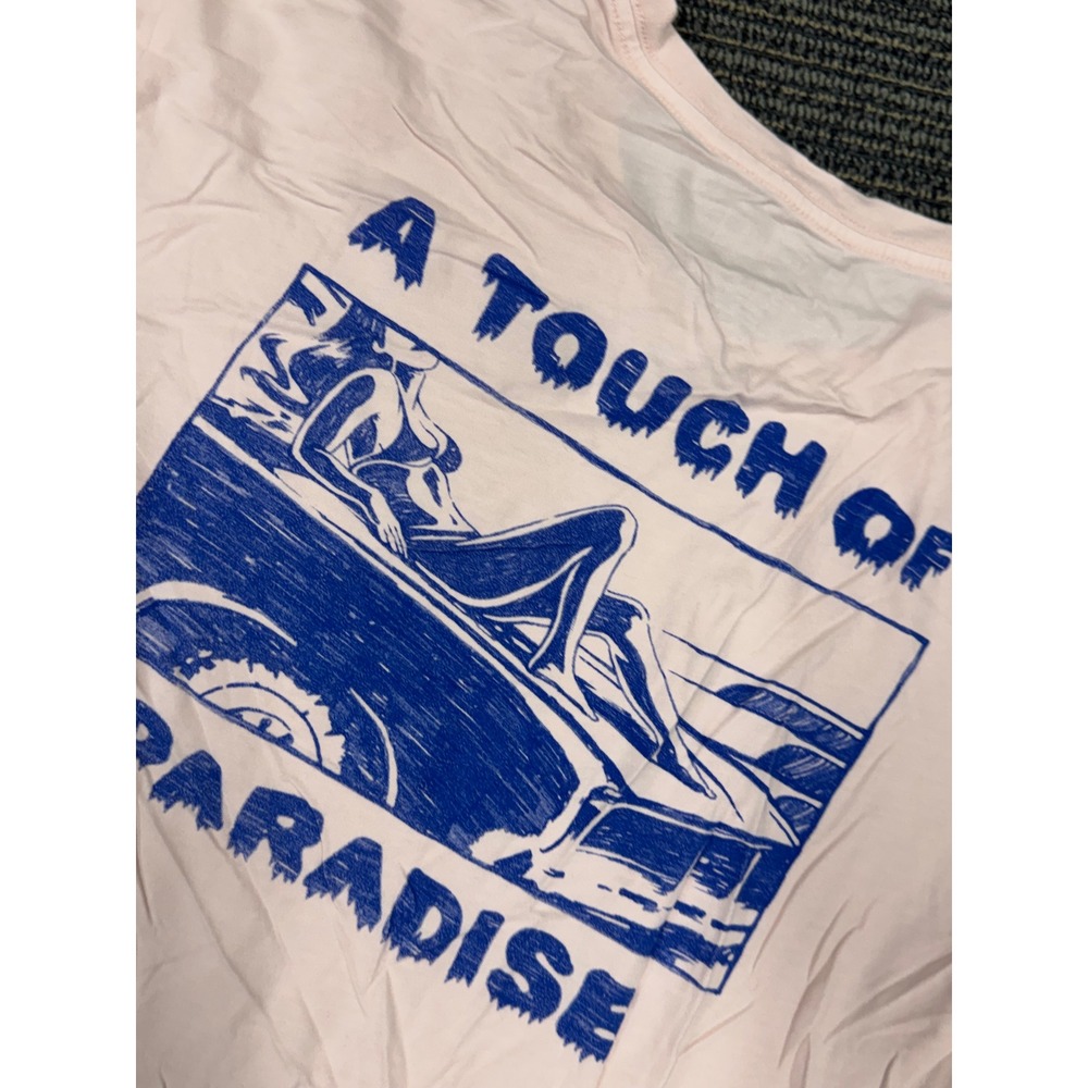 Quiksilver Men's Pink Graphic T-Shirt A Touch of Paradise Size L Casual Tee
